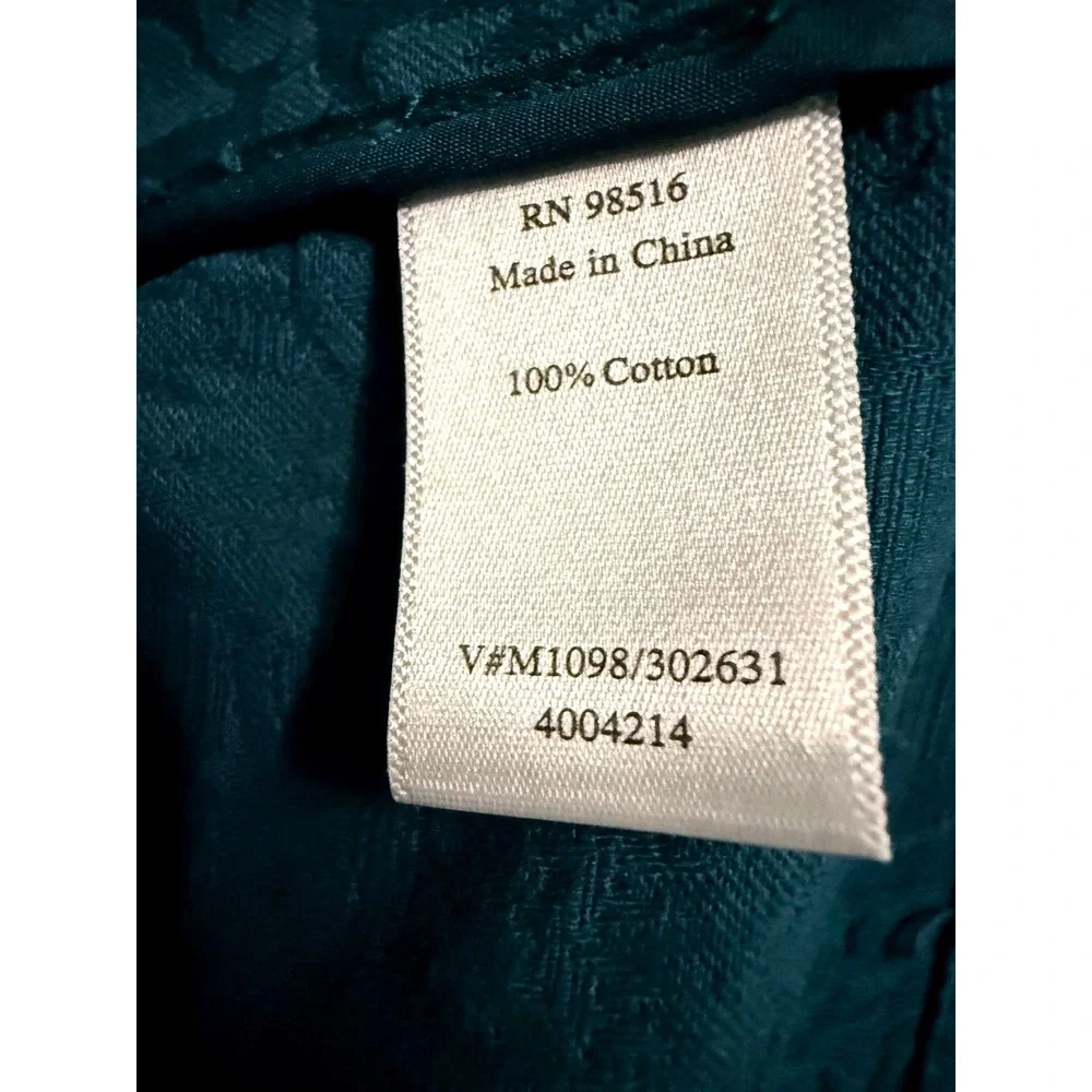 Coldwater Creek Womens Jacket Size 16 Teal Long Sleeve‎ 2 Pockets 100% Cotton